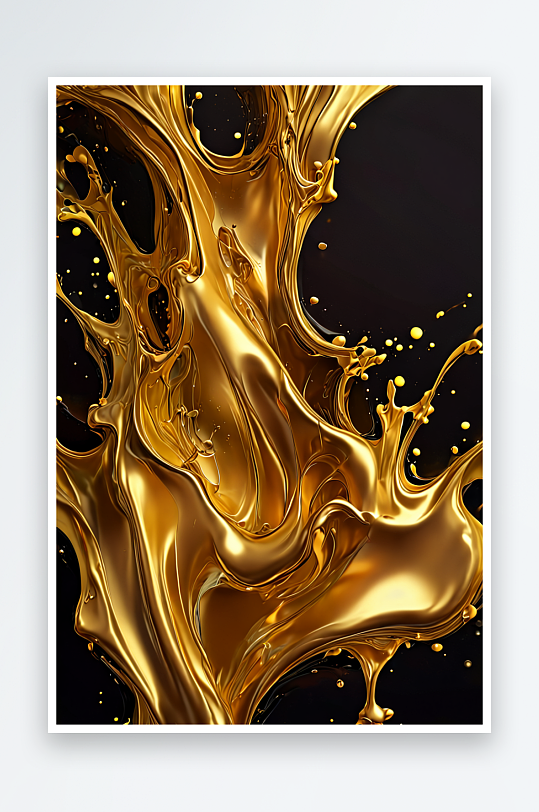 豪华的金色液体与丽的波浪完的背景为您的设