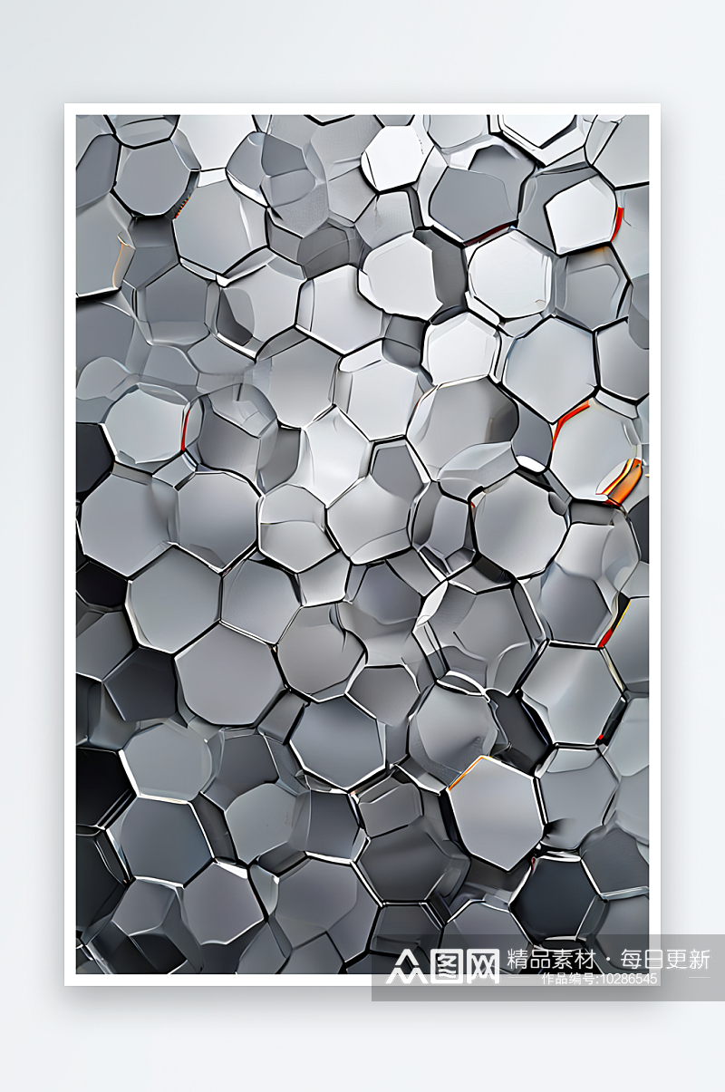 高科技灰色背景制成的六角形图案照片素材