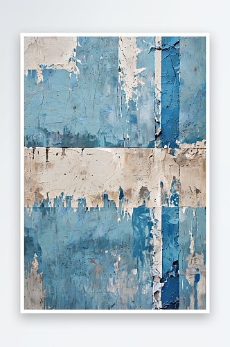 水泥墙面材质质感蓝白色条形色彩抽象背景照