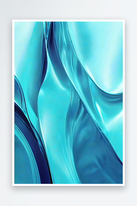 水蓝色鲜艳的金属霓虹灯海浪图案背景照片