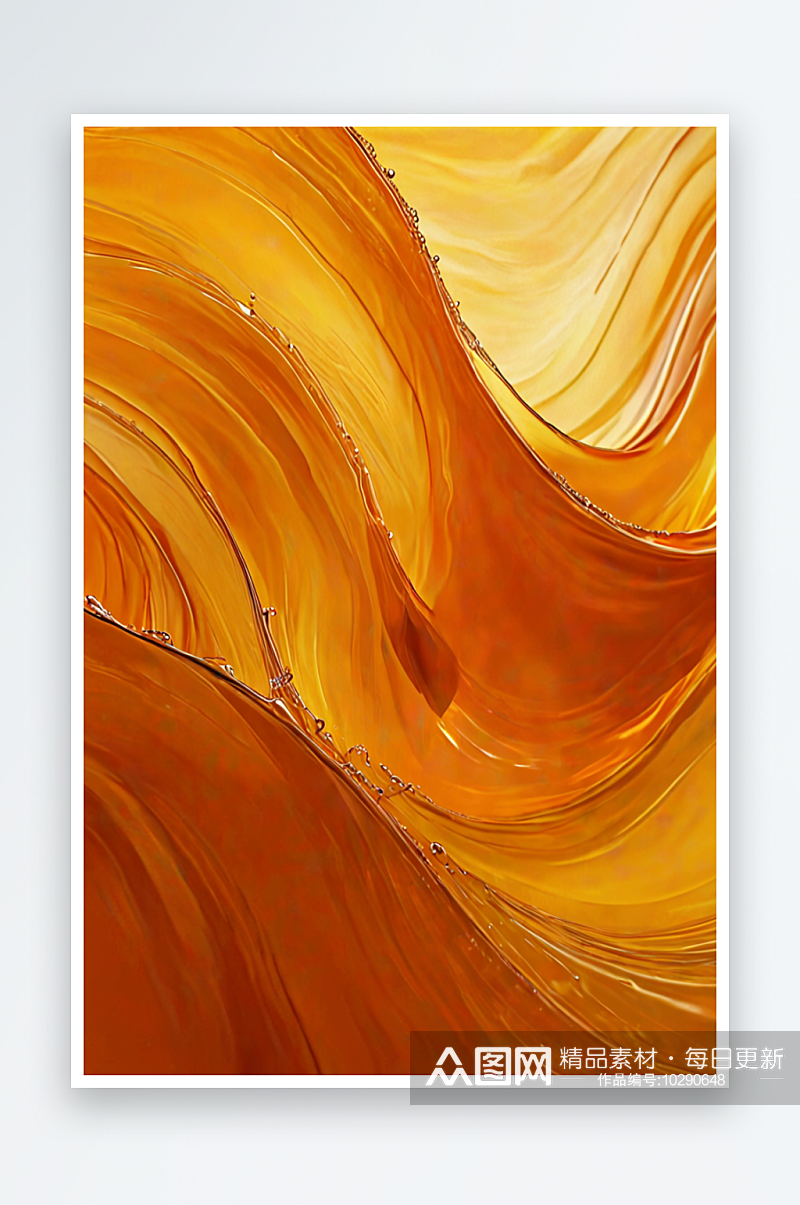 水橙色波浪抽象流动模式曲线秋天黄色橙色波素材