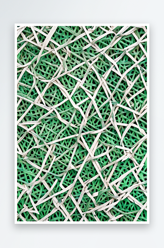 双色调的绿色和白色菱形编织图案塑料藤柳条