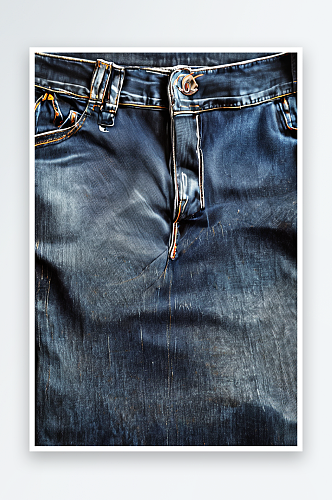 深蓝色牛仔裤纹理和纺织品背景照片