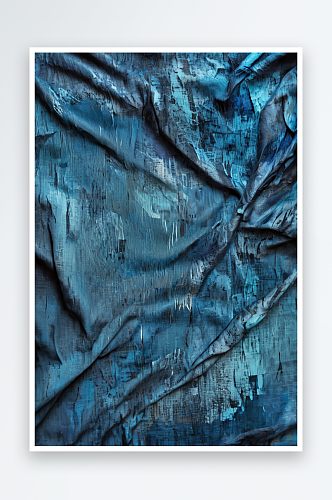 蓝色粗布纹理和纺织背景与全框架照片