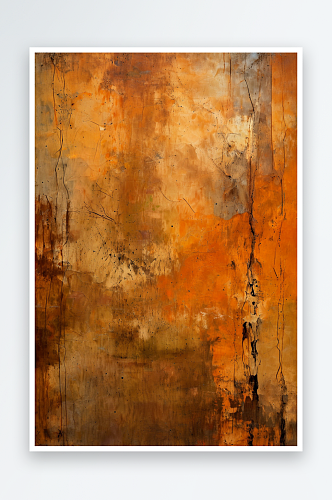 抽象的棕色橙色金属背景纹理混凝土或灰泥手