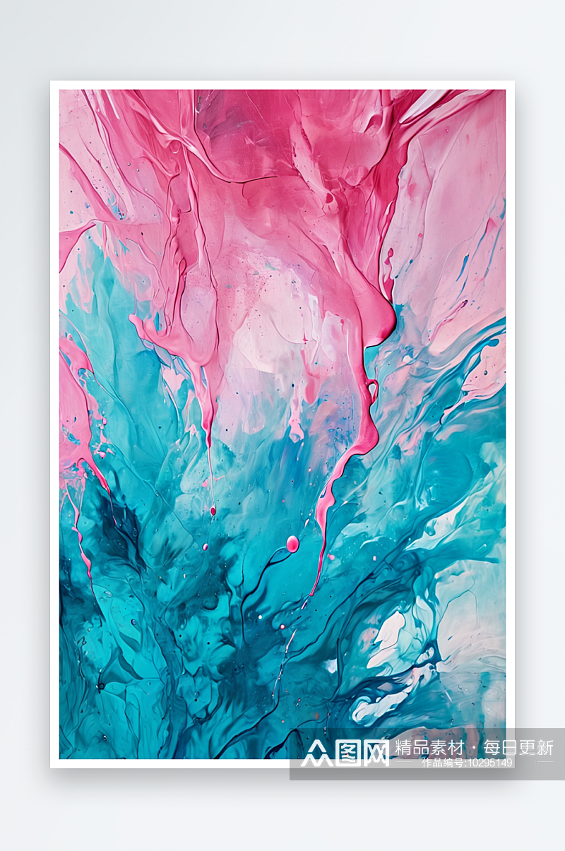 抽象的水和粉红色纹理背景在布上模仿油的数素材