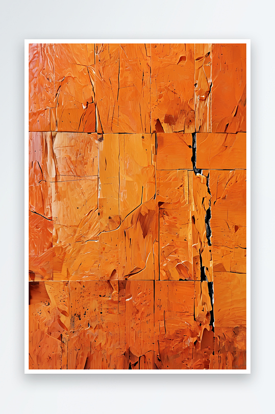 抽象的橙色木块背景墙照片