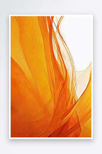 抽象的橙色火带背景柔和流动的波浪黄色曲线