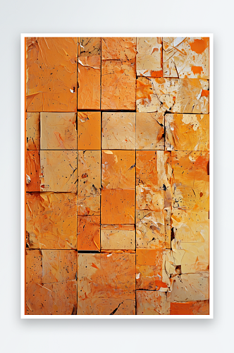 抽象的背景与不同的橙色纹理立方体照片