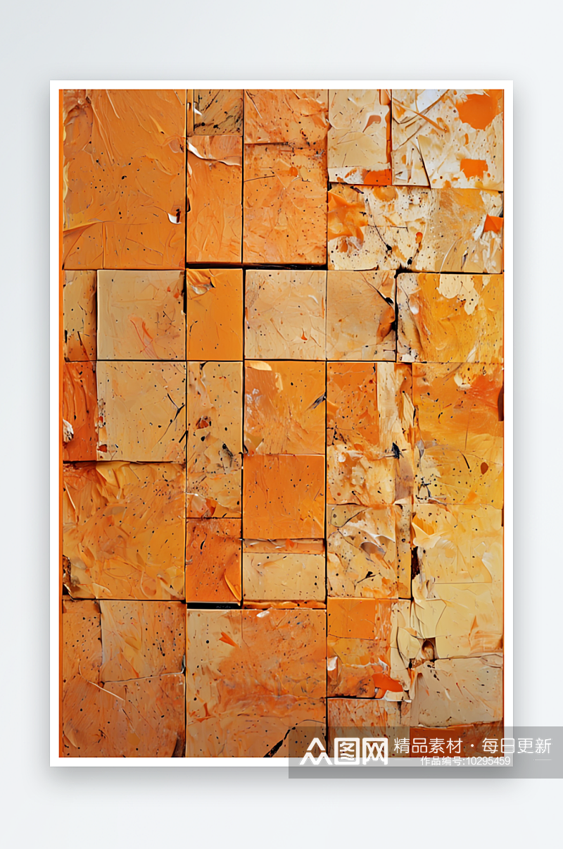 抽象的背景与不同的橙色纹理立方体照片素材