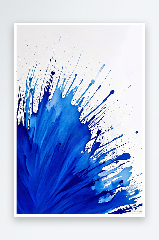 抽象背景与条纹的蓝色油漆或水彩在白表为文