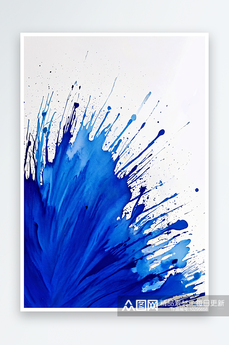 抽象背景与条纹的蓝色油漆或水彩在白表为文素材