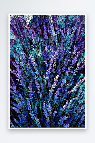 抽象背景形式的淡紫色和蓝色马赛克照片