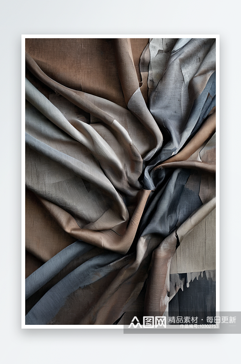 棕色和灰色面料的布料纹理背景照片素材