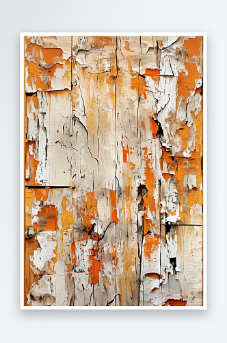 抽象的橙色木块背景墙照片