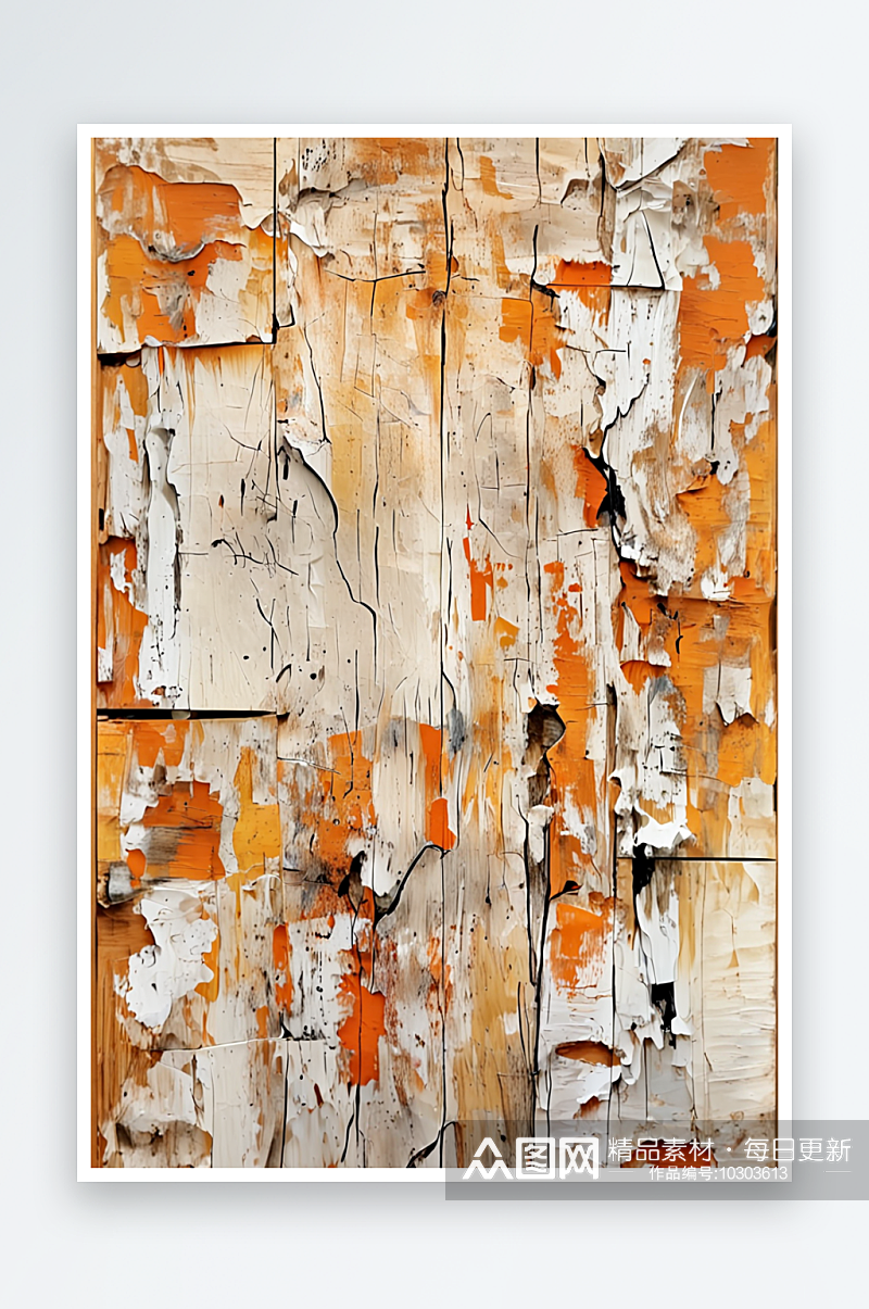 抽象的橙色木块背景墙照片素材