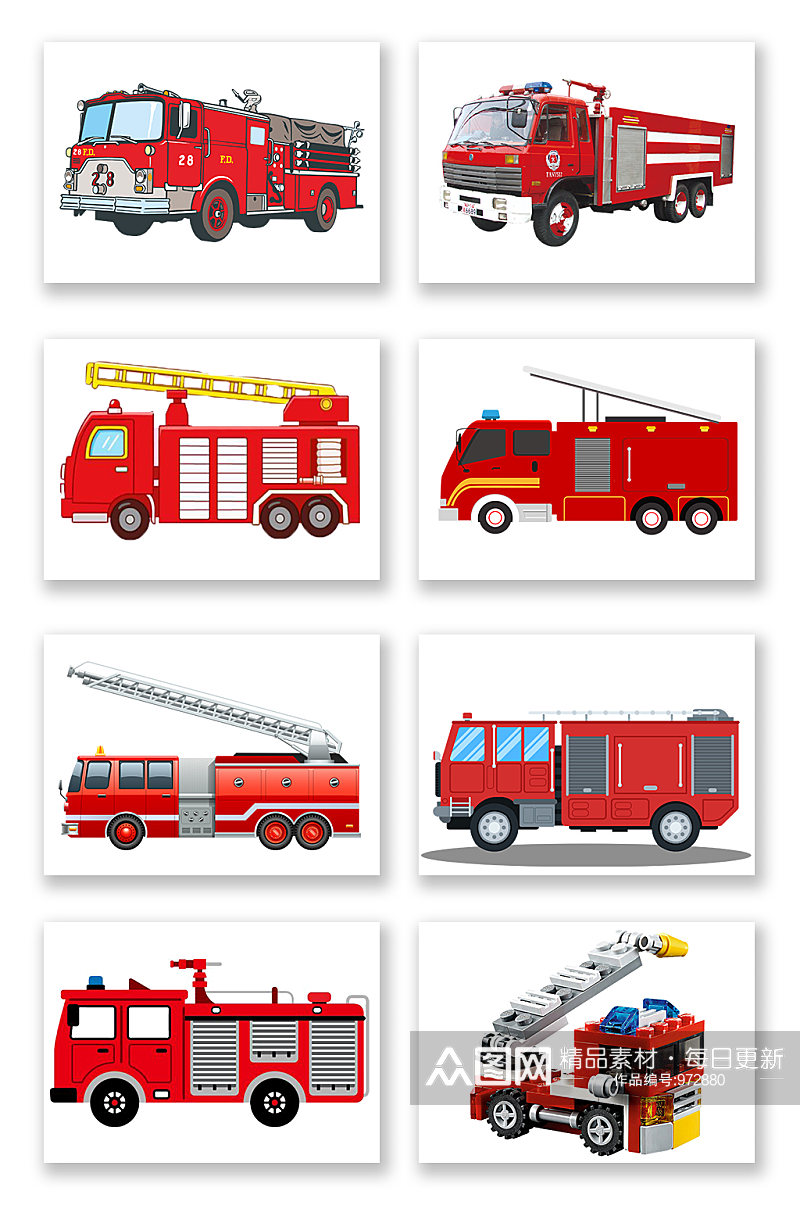 安全消防车高清素材素材