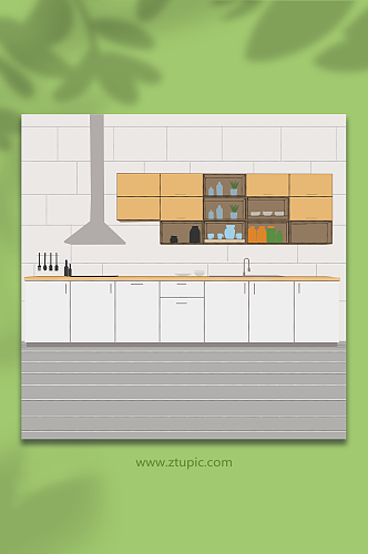 厨房抽油烟机橱柜壁柜厨房元素背景