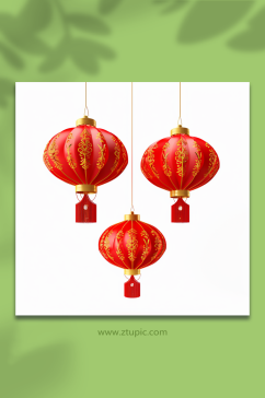 中国传统喜庆红灯笼数字艺术图片