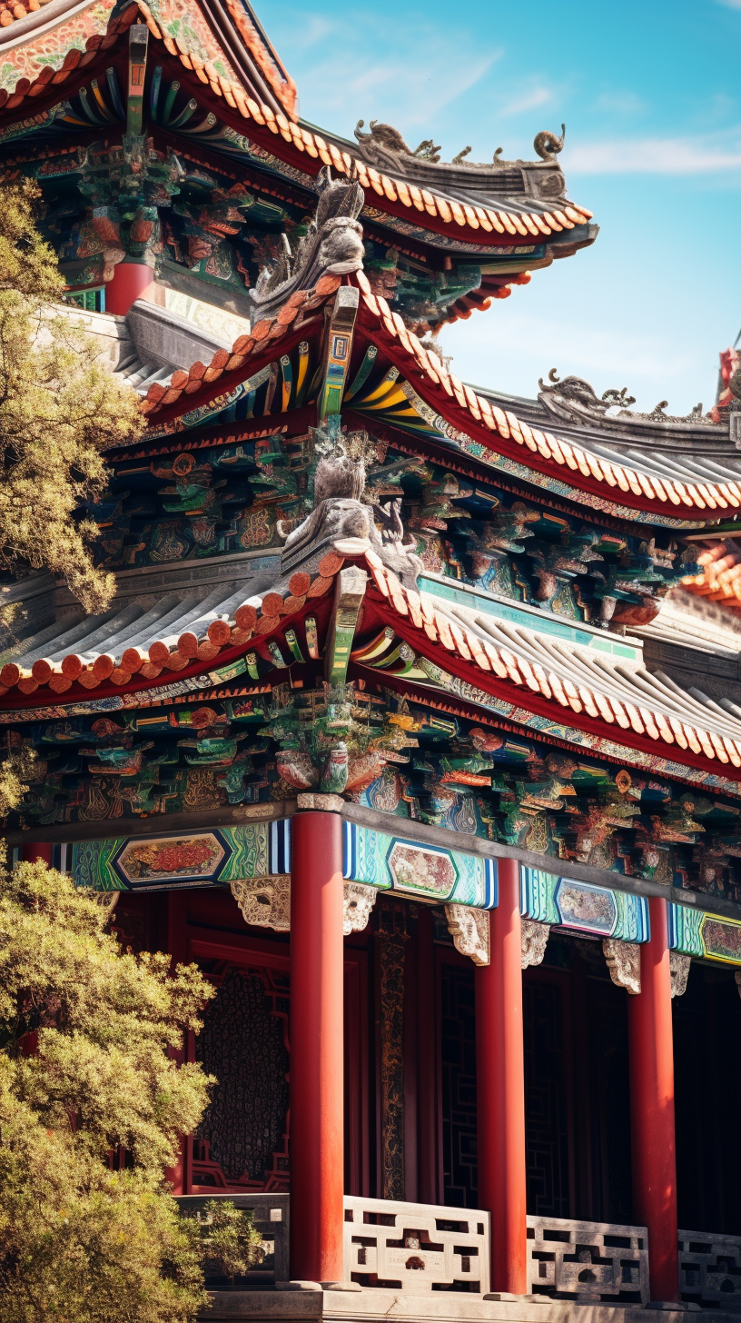 数字艺术AI图古风建筑素材图片素材