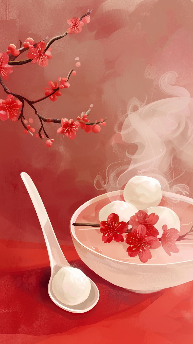 数字艺术图元宵节背景素材图素材