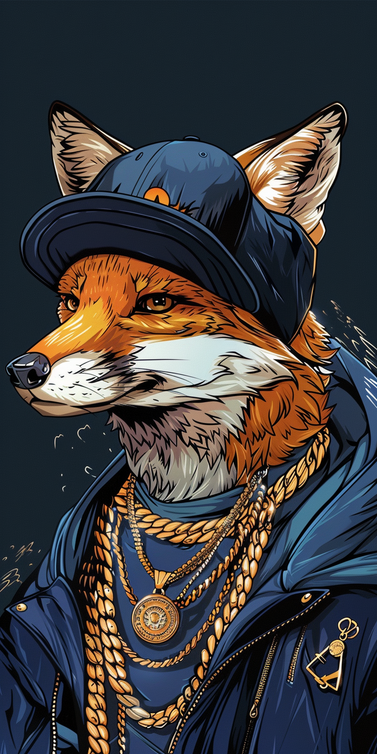 简约狐狸头插画素材图AI图素材