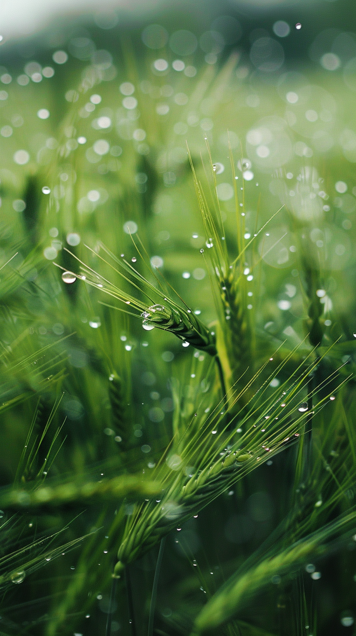 春天雨后有雨水的草素材图AI图素材