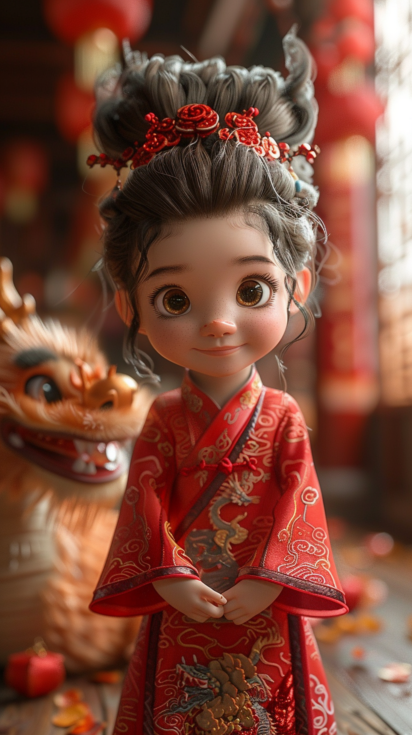 简约一个可爱的古代女孩素材图素材