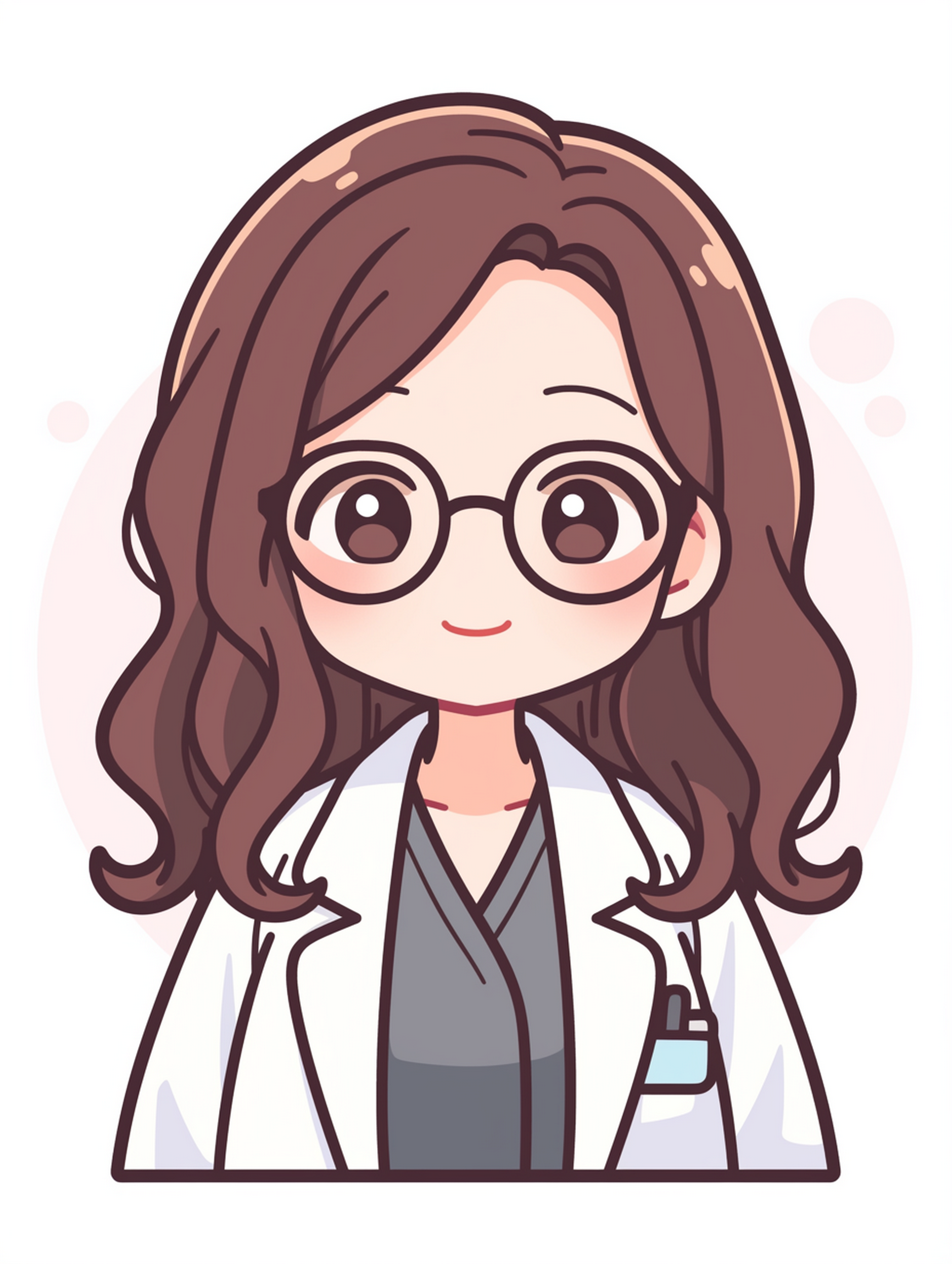 可爱卡通戴眼镜的女老师素材图AI图素材