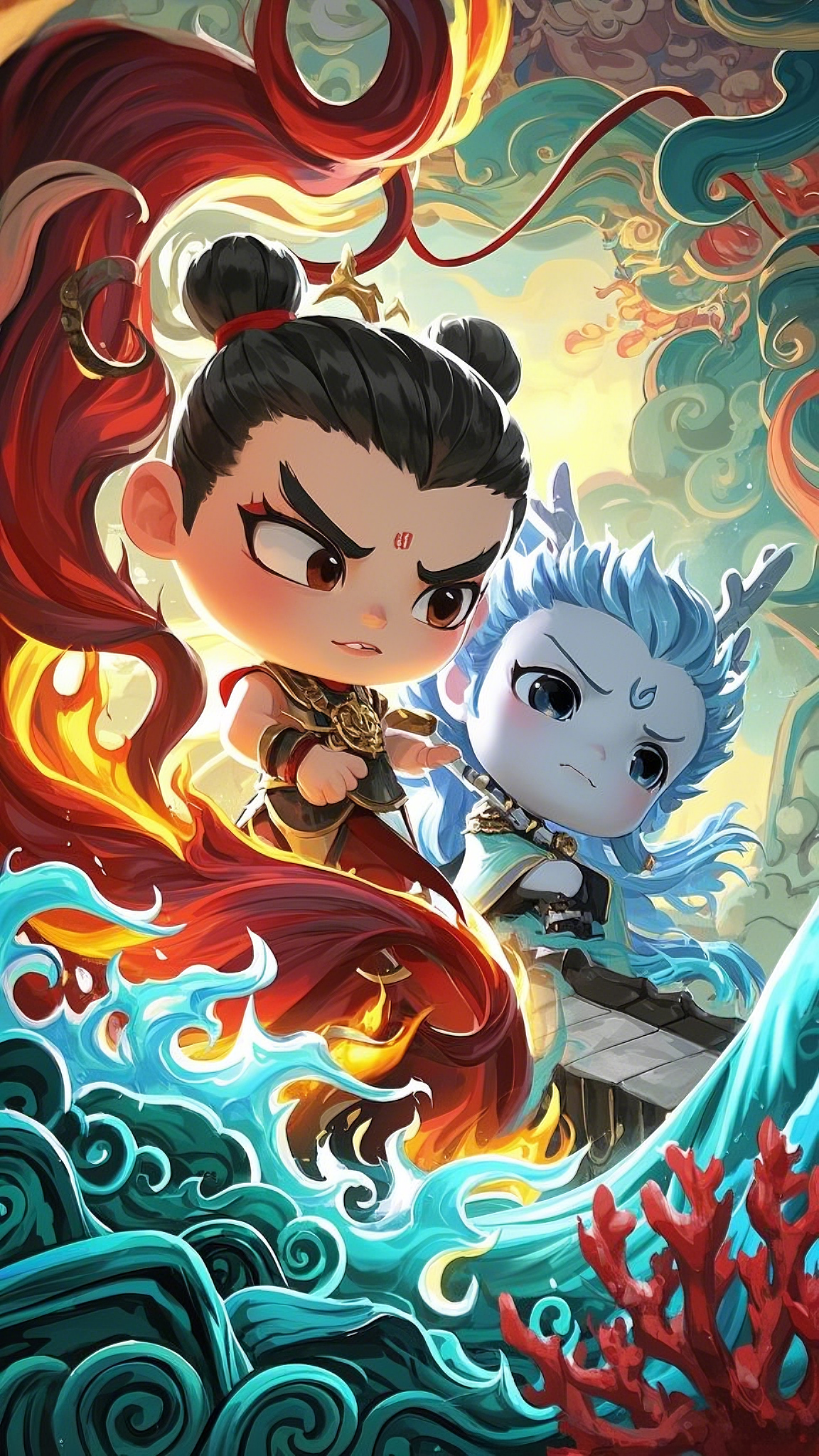卡通哪吒敖丙人物简约哪吒人物素材图素材