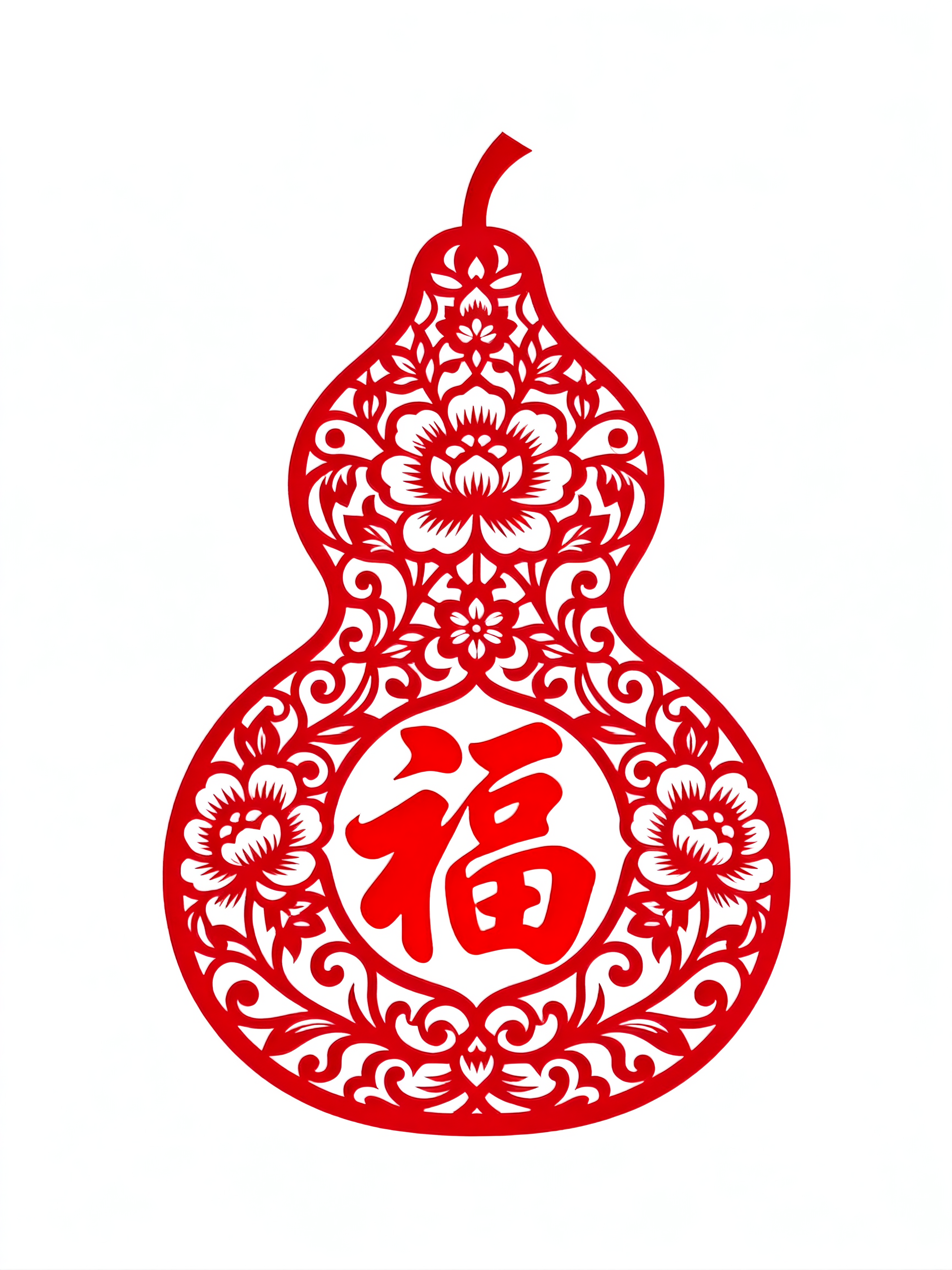 新年中国风创意窗花镂空葫芦素材