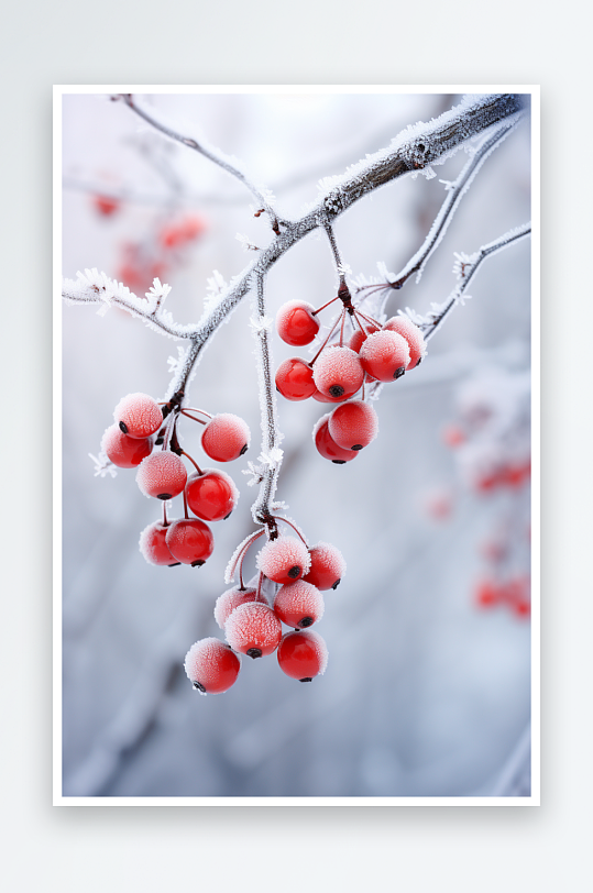 冬天雪地街道果子素材图片