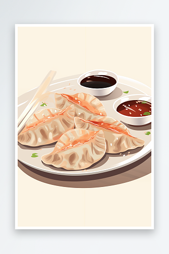 数字艺术AI图饺子面食素材图片