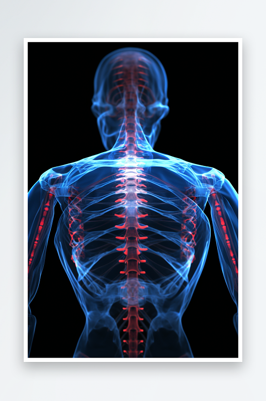 数字艺术AI图人体骨骼素材图片