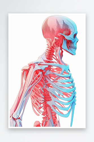数字艺术AI图人体骨骼素材图片