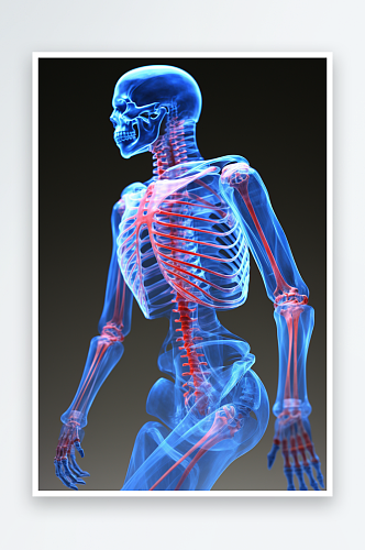 数字艺术AI图人体骨骼素材图片