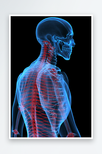 数字艺术AI图人体骨骼素材图片