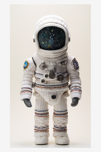 数字艺术AI图毛线太空人素材图片