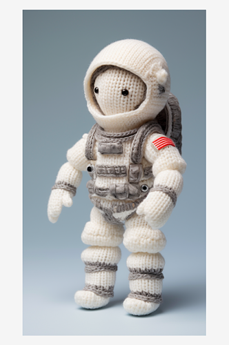数字艺术AI图毛线太空人素材图片