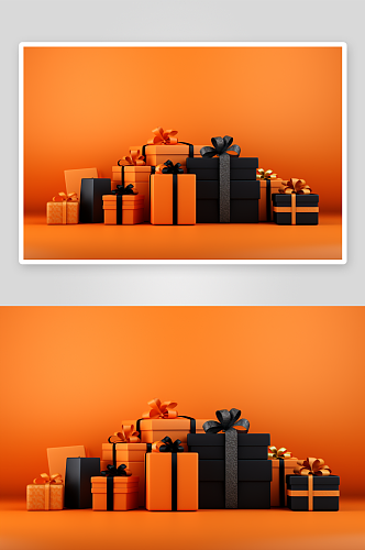 数字艺术图AI图礼物盒背景素材图片
