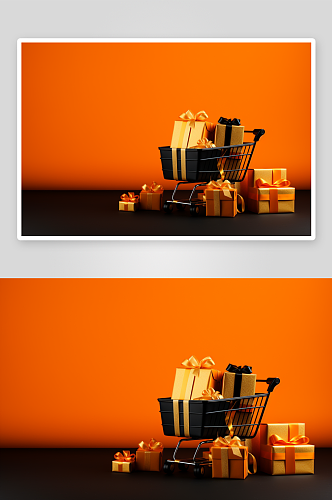 数字艺术图AI图礼物盒背景素材图片