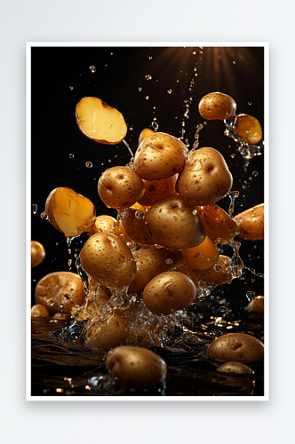 数字艺术图AI图土豆制品素材图片