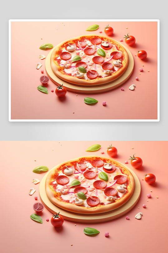 数字艺术图AI图食物披萨素材图片