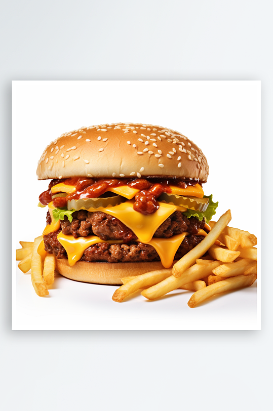 数字艺术图AI图食物汉堡素材图片