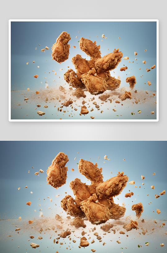 数字艺术图AI图鸡腿鸡翅素材图片