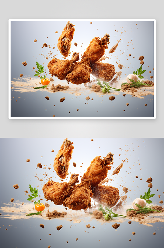 数字艺术图AI图鸡腿鸡翅素材图片