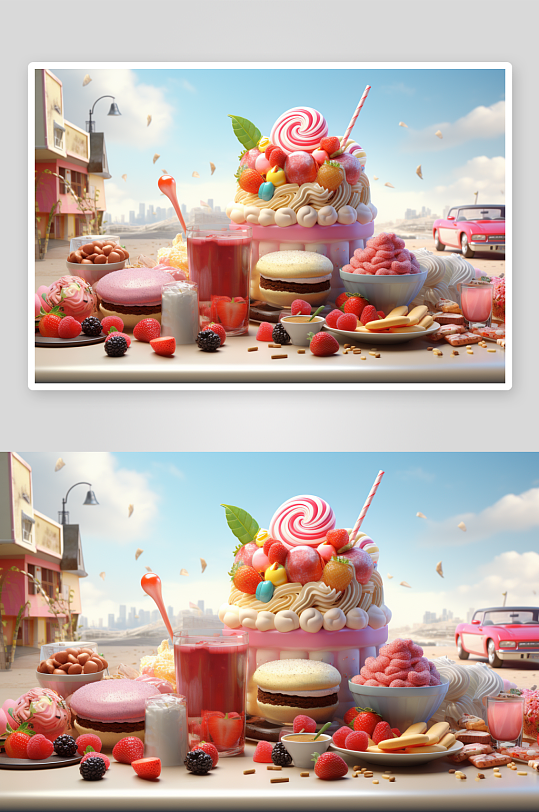 数字艺术图AI图甜品素材图片