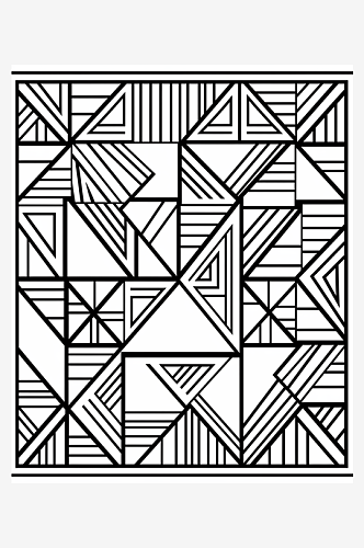几何黑白背景素材图片数字艺术图AI图