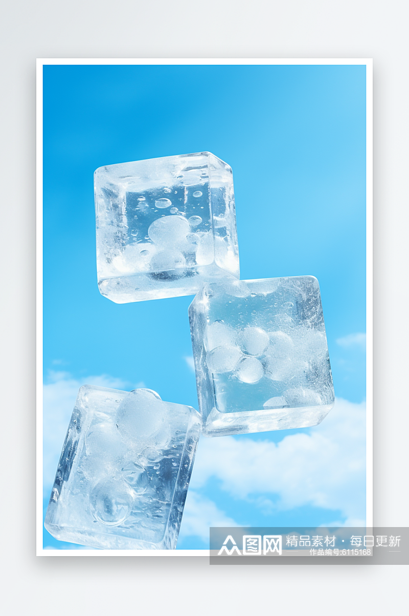 数字艺术AI图冰块素材图片素材