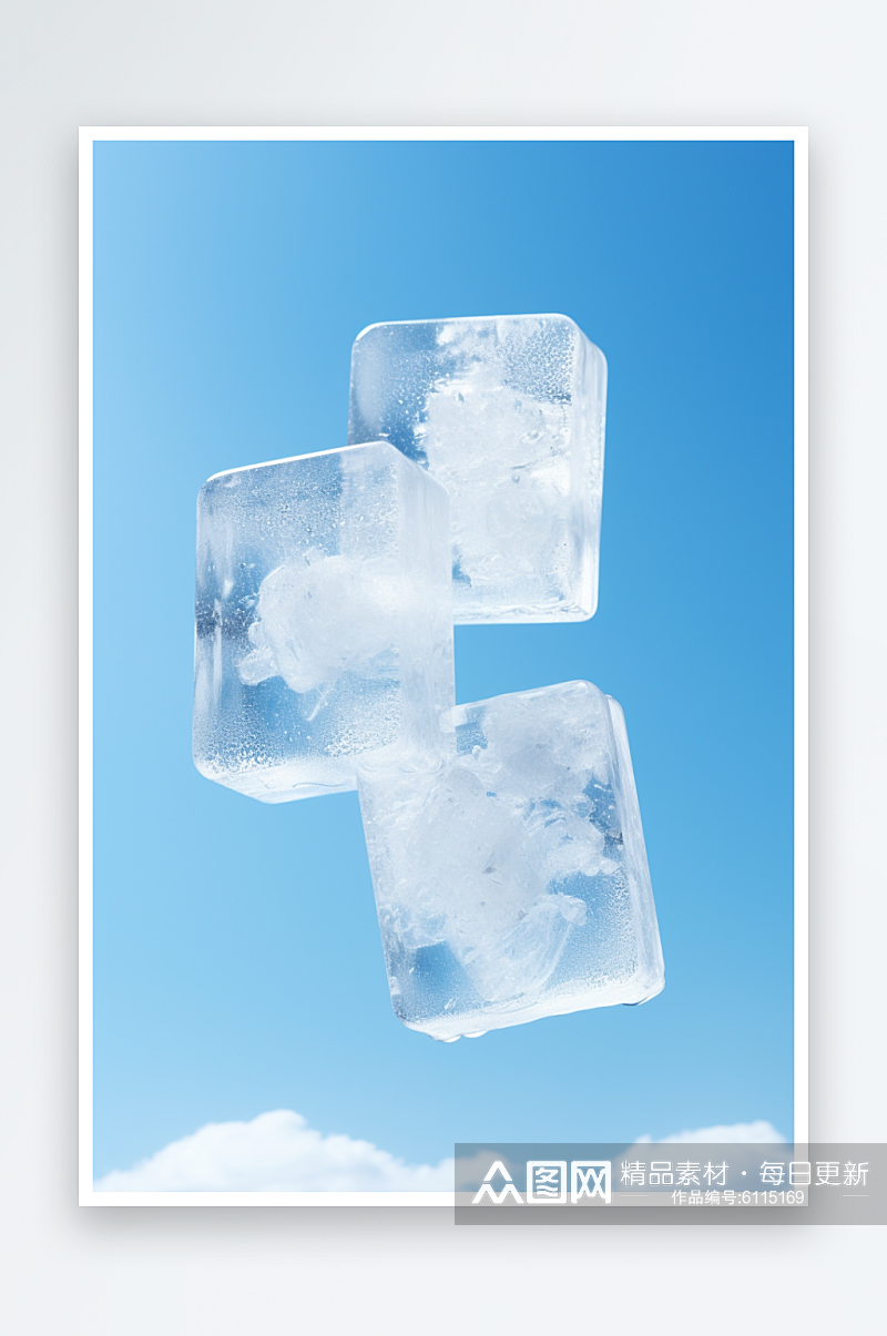 数字艺术AI图冰块素材图片素材